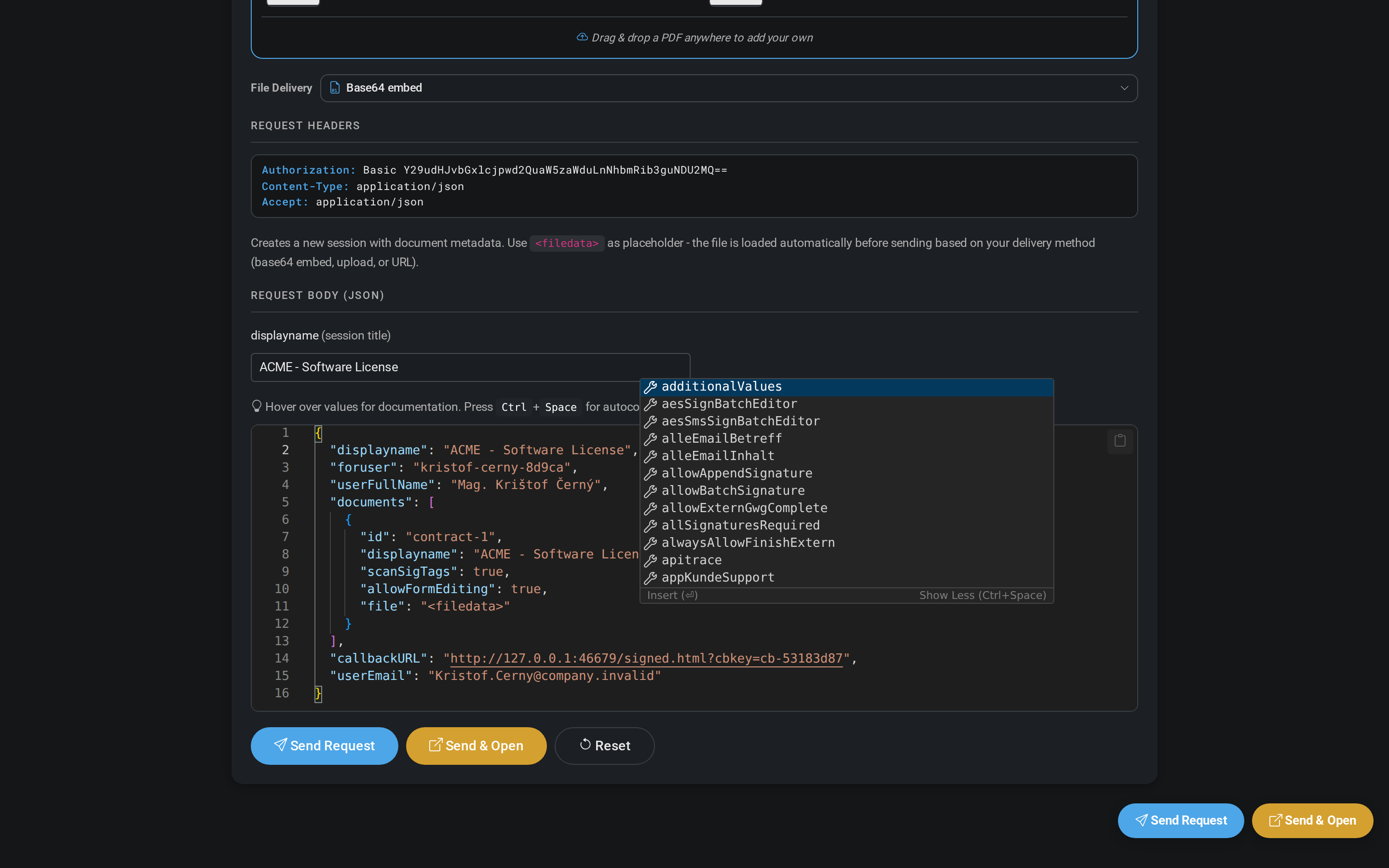 JSON autocomplete and validation